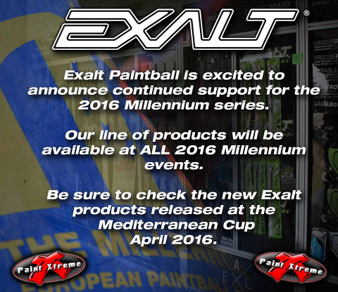Exalt Paintball - Display Sponsors of the 2016 Millennium Series.
